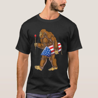 Camiseta Fogo De Pé Grande Em 4 De Julho Meninos Sasquatc