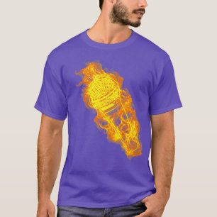 Camiseta Fogo Microfone Chamas Podcast Música
