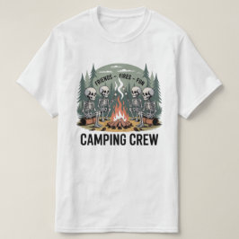 Camiseta Fogos de Acampamento Divertidos Amigos Equipe de A