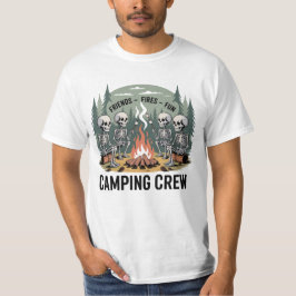 Camiseta Fogos de Acampamento Divertidos Amigos Equipe de A