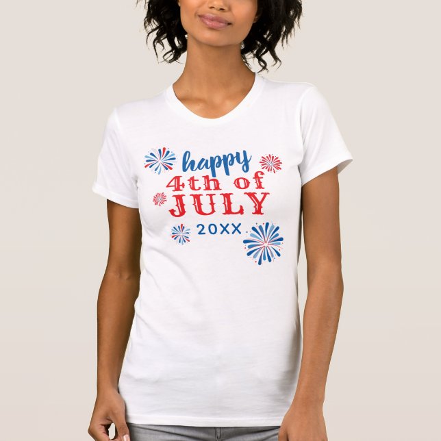 Camiseta Fogos de artifício 4 de julho (Frente)