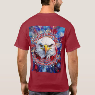 Camiseta Fogos de Artifício Águia Vermelha do Aniversário d