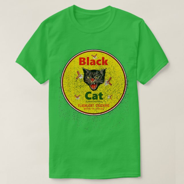 Camiseta Fogos de artifício Black Cat (Frente do Design)