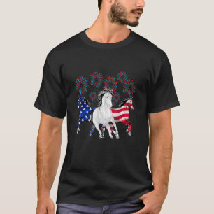 Camiseta Fogos de Artifício Cavalos 4 de Julho Dia da Indep