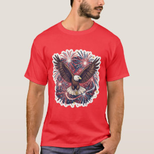 Camiseta Fogos de Artifício da Águia Patriótica