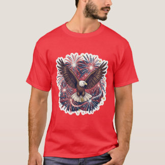 Camiseta Fogos de Artifício da Águia Patriótica