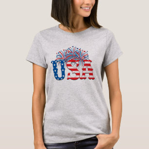 Camiseta Fogos de Artifício de 4 de Julho, Dia da Independê