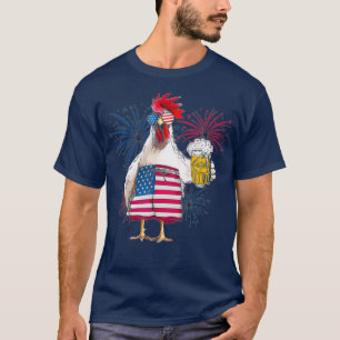 Camiseta Fogos de artifício de cerveja americana de chicke