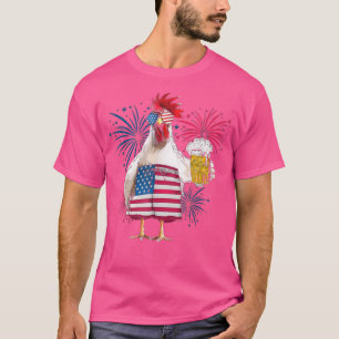 Camiseta Fogos de artifício de cerveja americana de chicken
