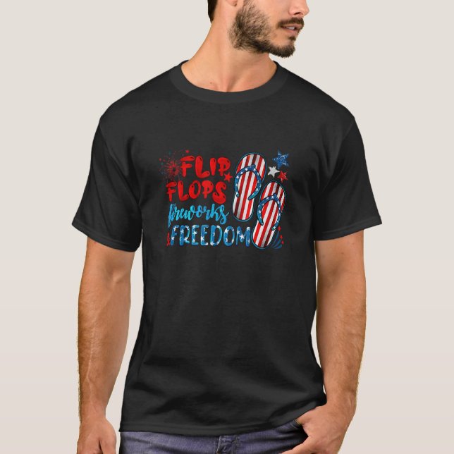 Camiseta Fogos De Artifício De Chinelos Para Mulheres E Lib (Frente)
