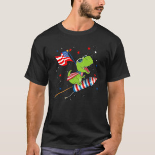 Camiseta Fogos De Artifício De Dinossauro A Caminhar 4 De J