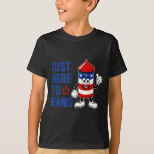 Camiseta Fogos de artifício de foguete para 4 de julho, só