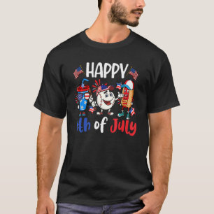Camiseta Fogos De Artifício De Hotdog De Futebol Usa Flag F