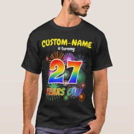 Camiseta Fogos de artifício divertidos, Arco-Íris "27", 27.