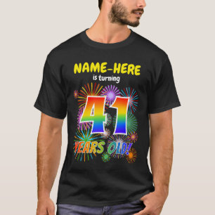 Camiseta Fogos de artifício divertidos, Arco-Íris "41", 410