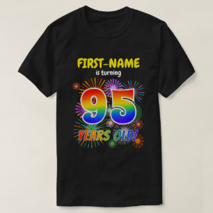 Camiseta Fogos de artifício divertidos, Arco-Íris "95", 95.
