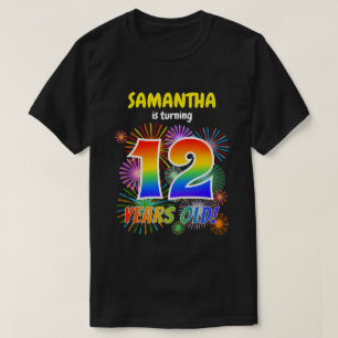 Camiseta Fogos de artifício divertidos, Rainbow Look "12",