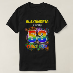 Camiseta Fogos de artifício divertidos, Rainbow Look "53",