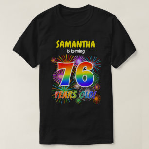 Camiseta Fogos de artifício divertidos, Rainbow Look "76",