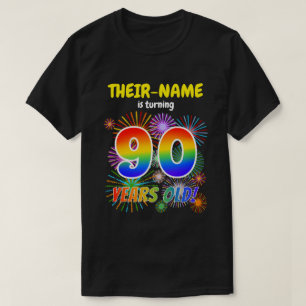 Camiseta Fogos de artifício divertidos, Rainbow Look "90",
