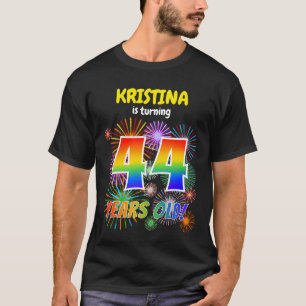 Camiseta Fogos de artifício divertidos, Rainbow Olha "44",