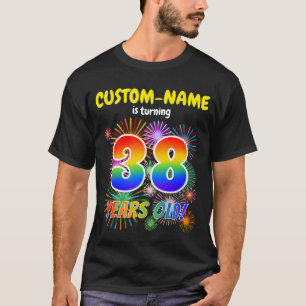 Camiseta Fogos de Artifício Divertidos, Visual de Arco-Íris