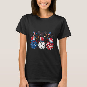 Camiseta Fogos de Artifício Engraçados de Pickleball Bandei