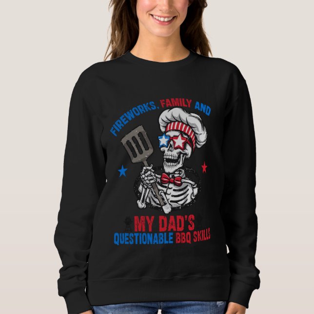 Camiseta Fogos de artifício, Família e CHURRASCO Questionáv (Frente)