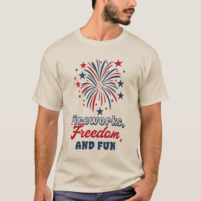 Camiseta Fogos de Artifício Liberdade e Diversão (Frente)