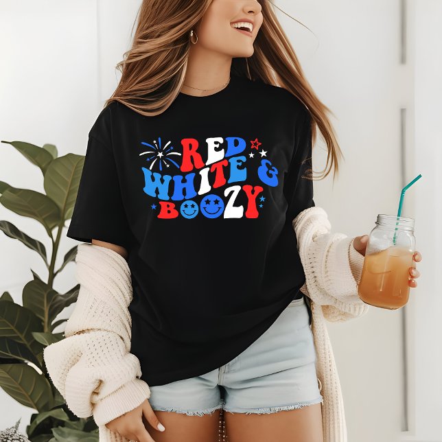 Camiseta Fogos de artifício Patrióticos Retrópicos BRANCOS  (Criador carregado)