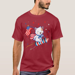 Camiseta Fogos De Artifício Que Andam Engraçados 4 De Julho
