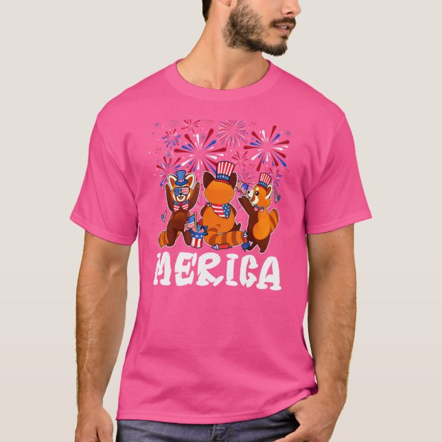 Camiseta Fogos de artifício Red Panda Óculos de sol Que Mer (Frente)