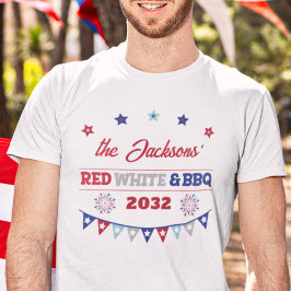 Camiseta Fogos de artifício vermelho branco e CHURRASCO 4 d