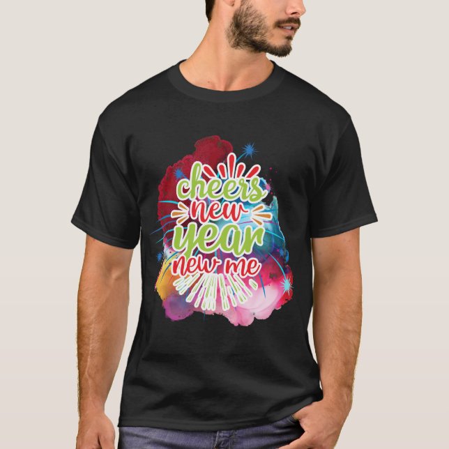 Camiseta Fogos De Artifício Vibrantes Do Ano Novo (Frente)