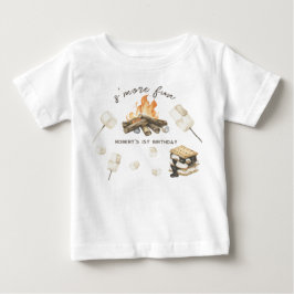 Camiseta Fogueira de acampamento de S'more aquarela 2º aniv