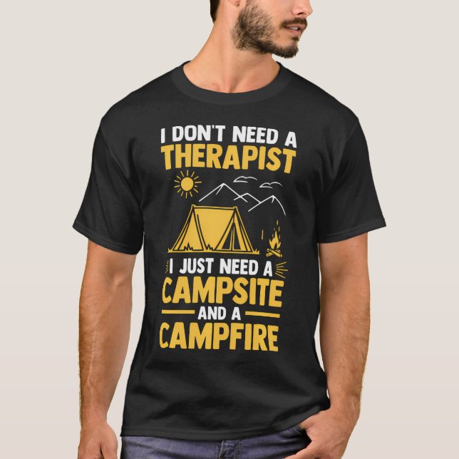 Camiseta Fogueira de Acampamento Vida na Floresta (Frente)