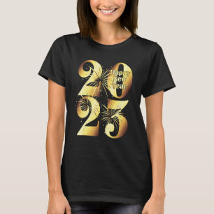 Camiseta Fogueira de Ano Novo Celebração de Réveillon Feliz