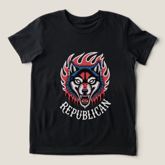 Camiseta Fogueira De Fogueira De Fogueira De Fiery Wolf (Design frontal)