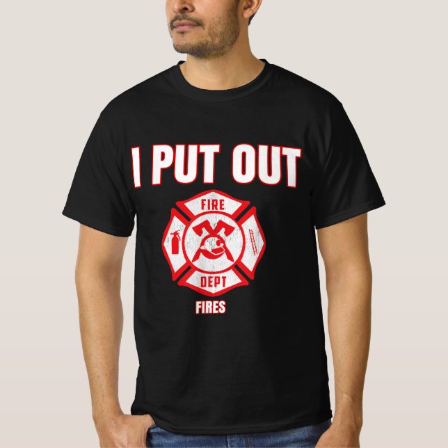Camiseta Fogueira De Halloween Engraçada Bombeiro Eu Apague (Frente)