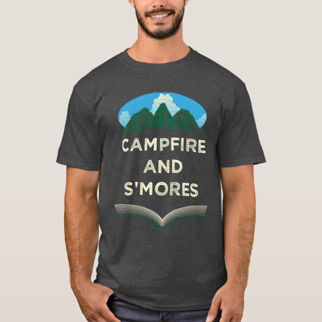 Camiseta Fogueira e comida Smores Comida de acampamento Com (Frente)