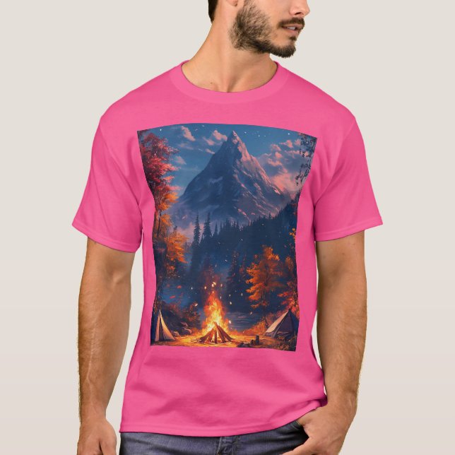 Camiseta Fogueira e Montanhas (Frente)