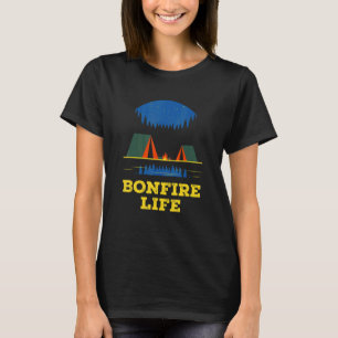 Camiseta Fogueira Vida Camping Vida Selvagem Acampamento Ao
