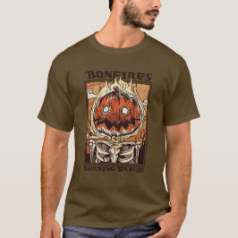 Camiseta Fogueiras ardendo intensamente no Halloween