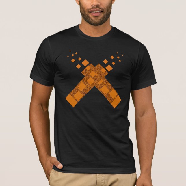 Camiseta Foguete de fogo cruzado entre a chama laranja no D (Frente)