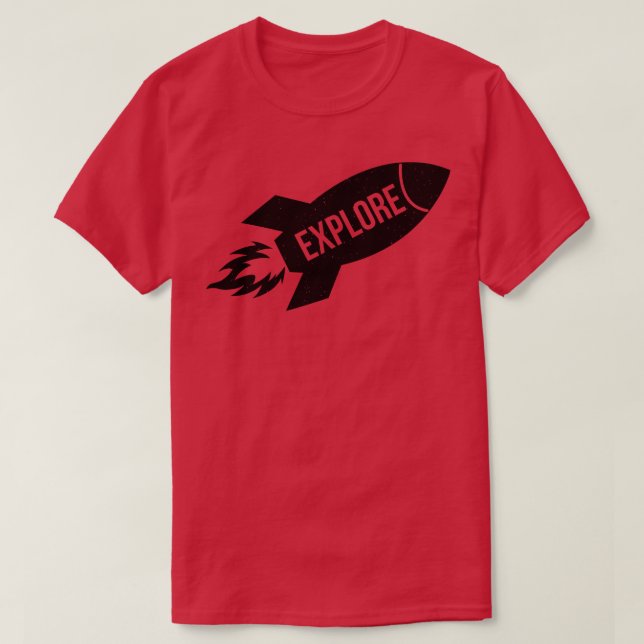 Camiseta foguete de galáxia espacial (Frente do Design)