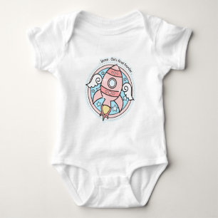 Camiseta Foguete de Garota Rosa