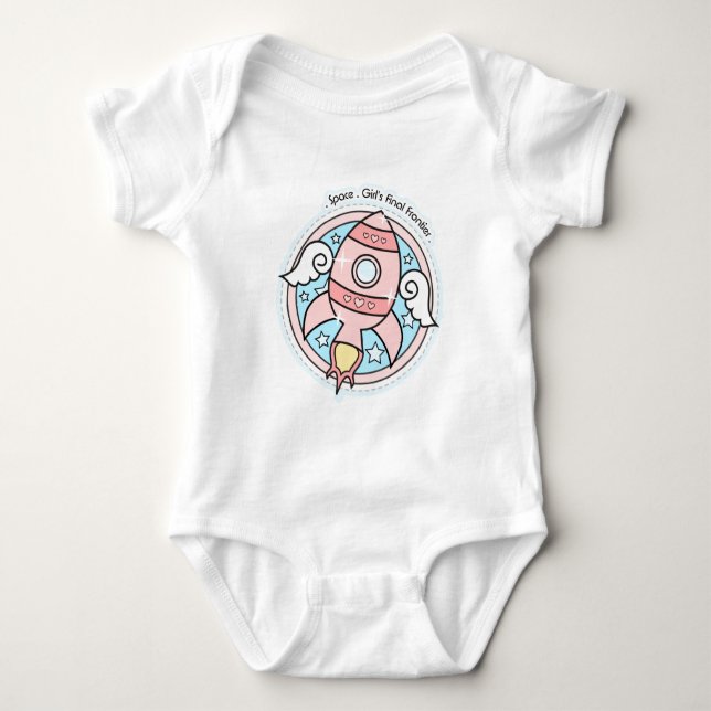 Camiseta Foguete de Garota Rosa (Frente)