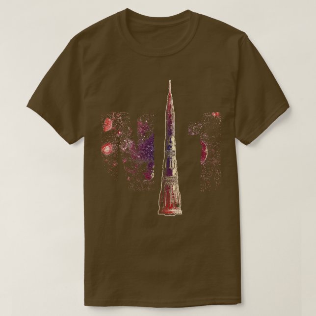 Camiseta Foguete de Lua soviético N1 (Frente do Design)