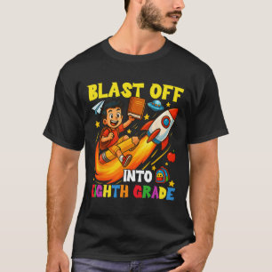 Camiseta Foguete decola para a oitava série divertida volta