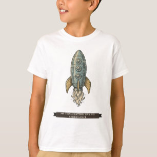 Camiseta Foguete Divertido para Crianças